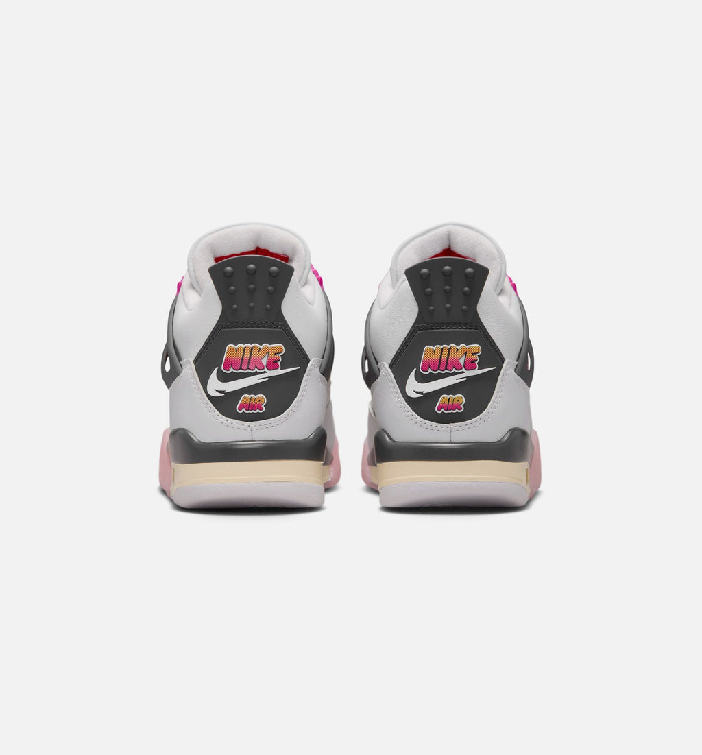 Air Jordan 4 Retro Comic Grade School 生活方式鞋 - Off White/Fire Pink/Anthracite