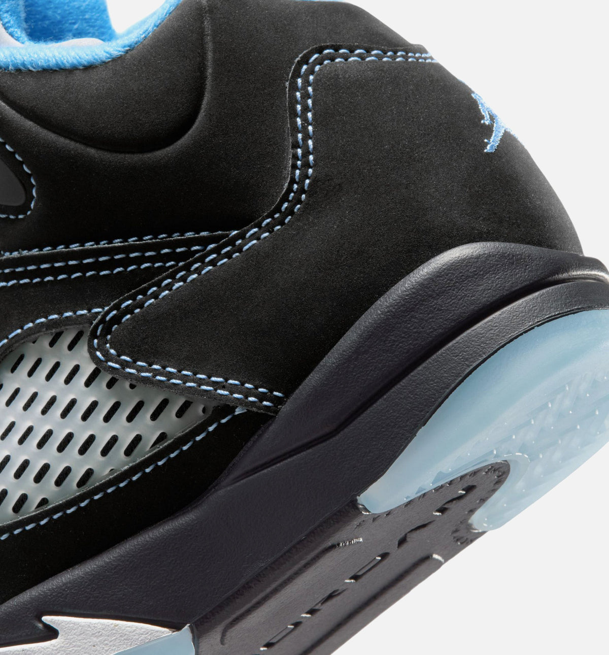Air Jordan 5 Retro Black Carolina 学前児童生活方式鞋 - Black/University Blue/White