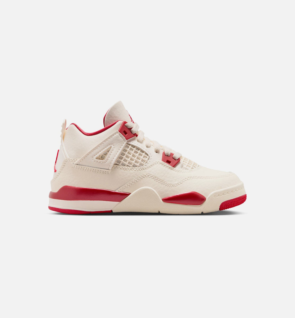 Air Jordan 4 Retro Valentines Day 学前児童生活方式鞋 - Pale Ivory/Sierra Red/Tough Red