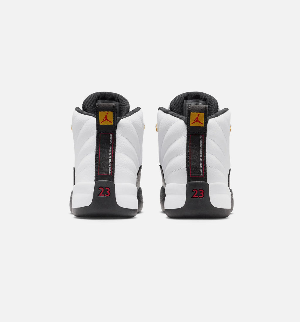 Air Jordan 12 Retro Taxi 学前児童生活方式鞋 - White/Black/Taxi