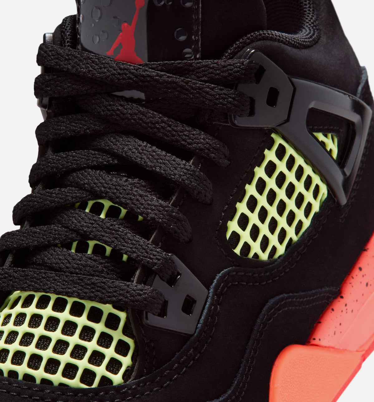 Air Jordan 4 Retro Black Infrared 23 学前児童生活方式鞋 - Black/Infrared 23/Bright Mango