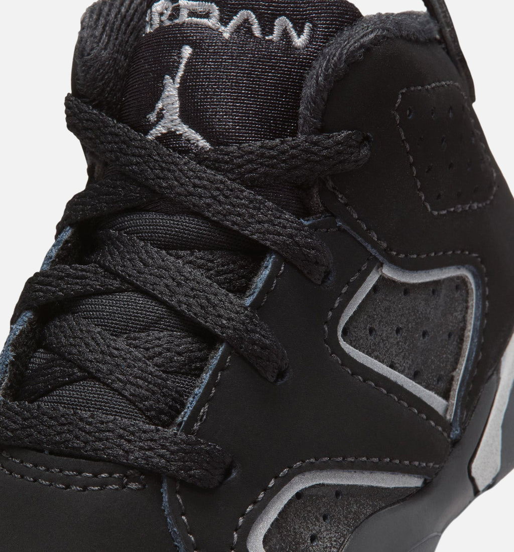 Air Jordan 6 Cap & Gown 婴幼尺码生活方式鞋 - Black/Reflective Silver/Black