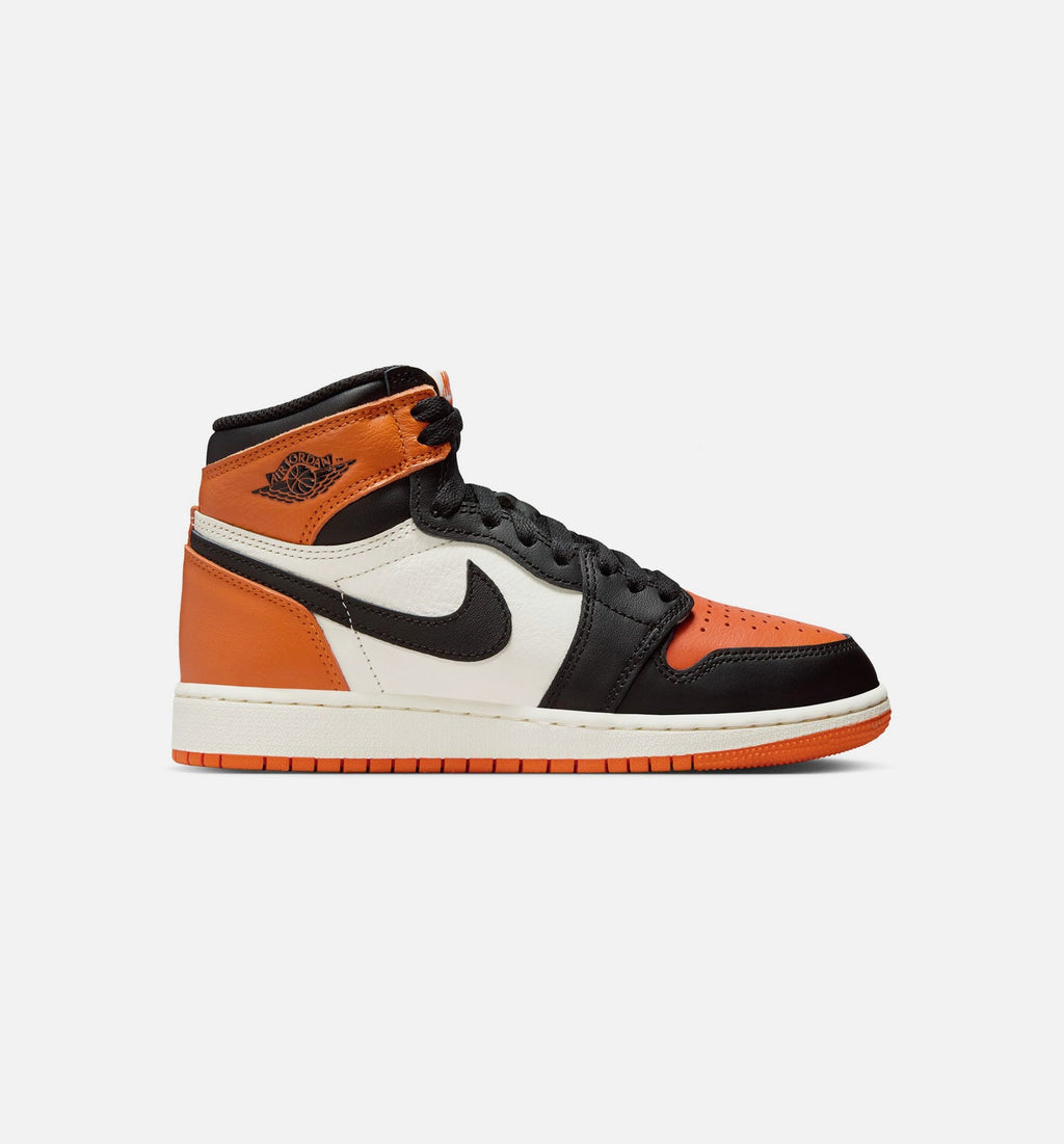 Air Jordan 1 Retro High OG Shattered Backboard Grade School 生活方式鞋 - Black/Sail/Starfish