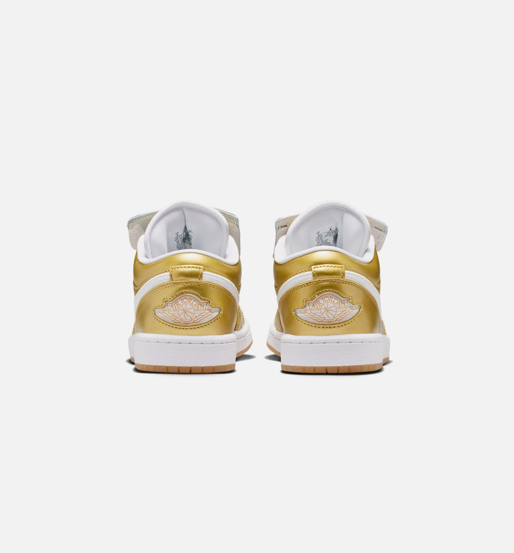 Air Jordan 1 Low Women's Lifestyle Shoes - Gold/White/Gum Yellow