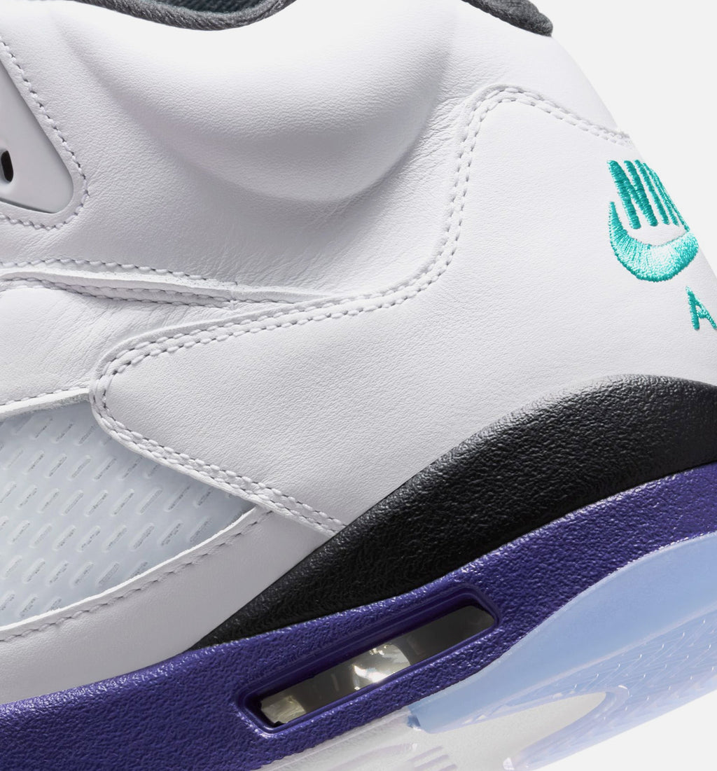 Air Jordan 5 Retro Grape 男款生活方式鞋 - White/New Emerald/Grape Ice/Black
