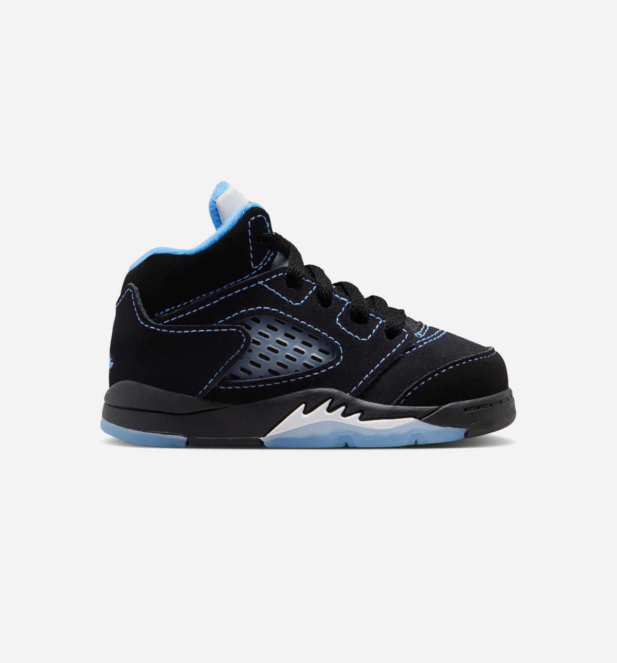 Air Jordan 5 Retro Black Carolina 婴幼尺码生活方式鞋 - Black/University Blue/White