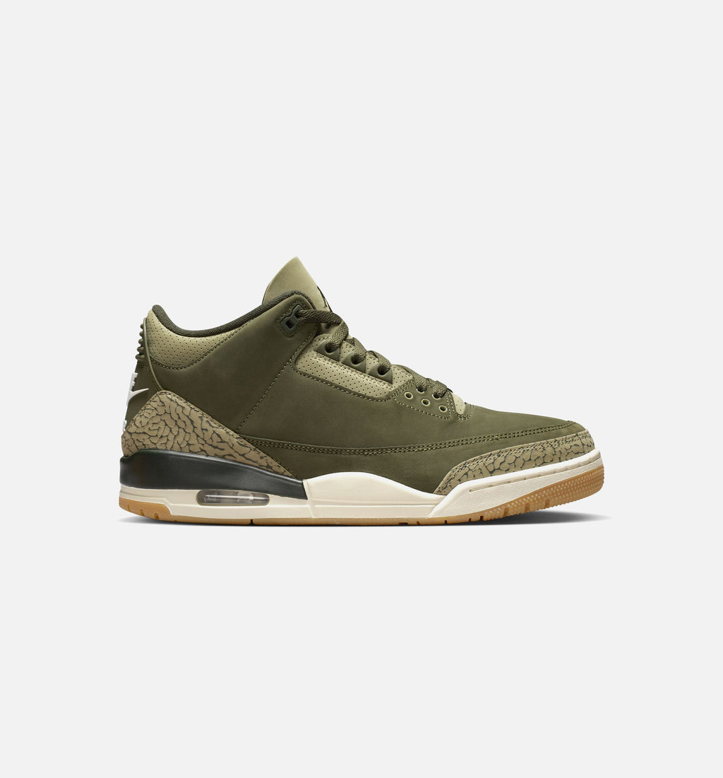 Air Jordan 3 Retro Medium Olive 男款生活方式鞋 - Medium Olive/Sequoia/Neutral Olive/Sail/Total Crimson