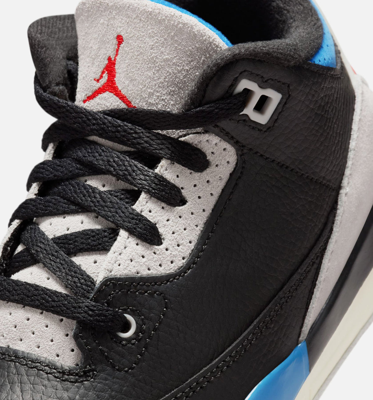 Air Jordan 3 Retro OG Rare Air 学前児童生活方式鞋 - Black/Chile Red/Neutral Grey