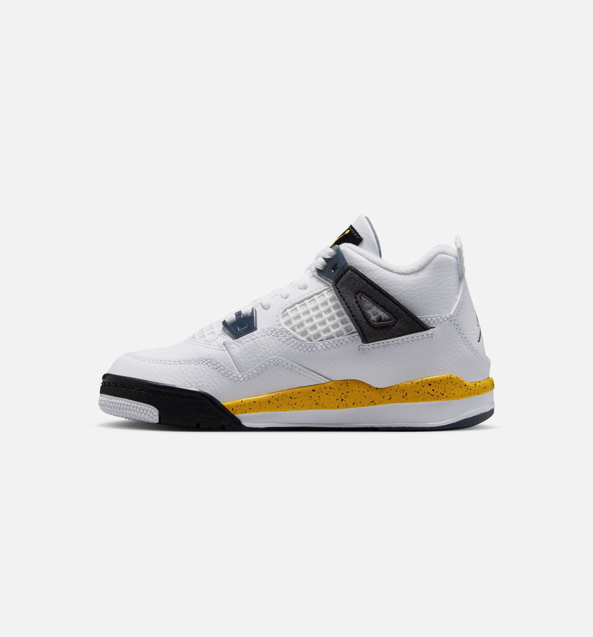 Air Jordan 4 Retro Rare Air Tour Yellow 学前児童生活方式鞋 - White/Dark Blue Grey/Black/Tour Yellow