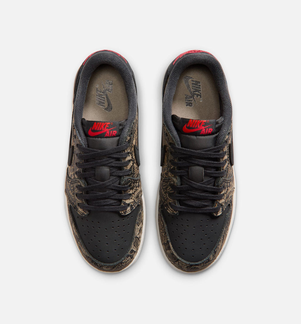 Air Jordan 1 Retro Low OG Laser Black And Varsity Red Grade School 生活方式鞋 - Black/Varsity Red/Summit White