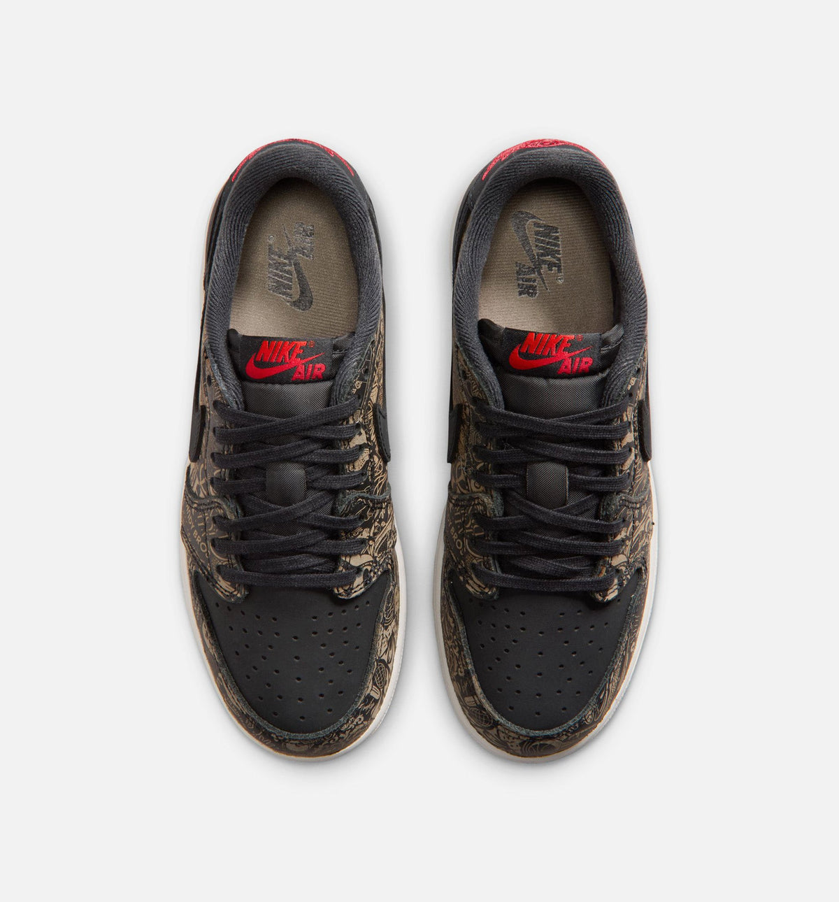 Air Jordan 1 Retro Low OG Laser Black And Varsity Red Grade School 生活方式鞋 - Black/Varsity Red/Summit White