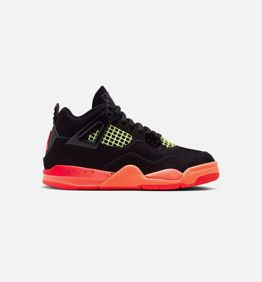 Air Jordan 4 Retro Black Infrared 23 学前児童生活方式鞋 - Black/Infrared 23/Bright Mango