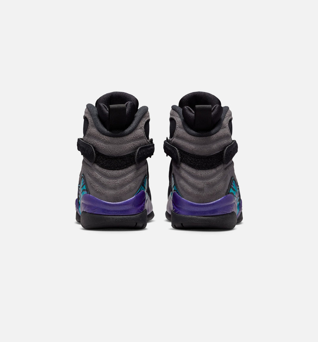 Air Jordan 8 Retro Aqua Grade School 生活方式鞋 - Black/Multi Color/Bright Concord/Multi Color