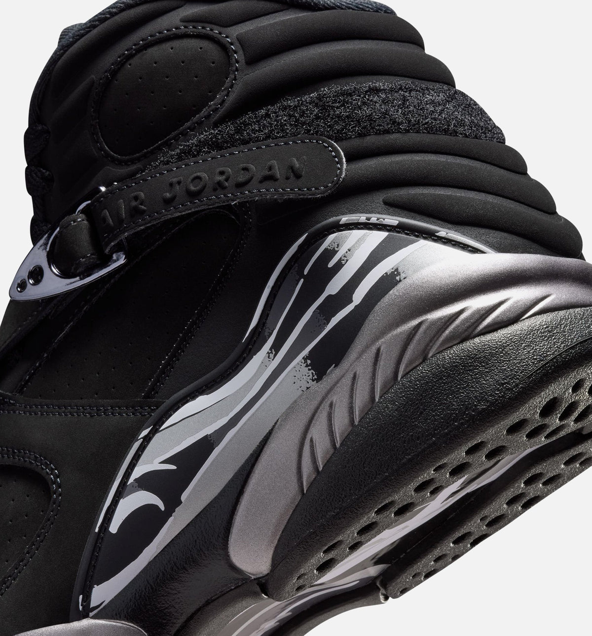 Air Jordan 8 Retro Chrome Black And Light Graphite 男款生活方式鞋 - Black/White/Light Graphite