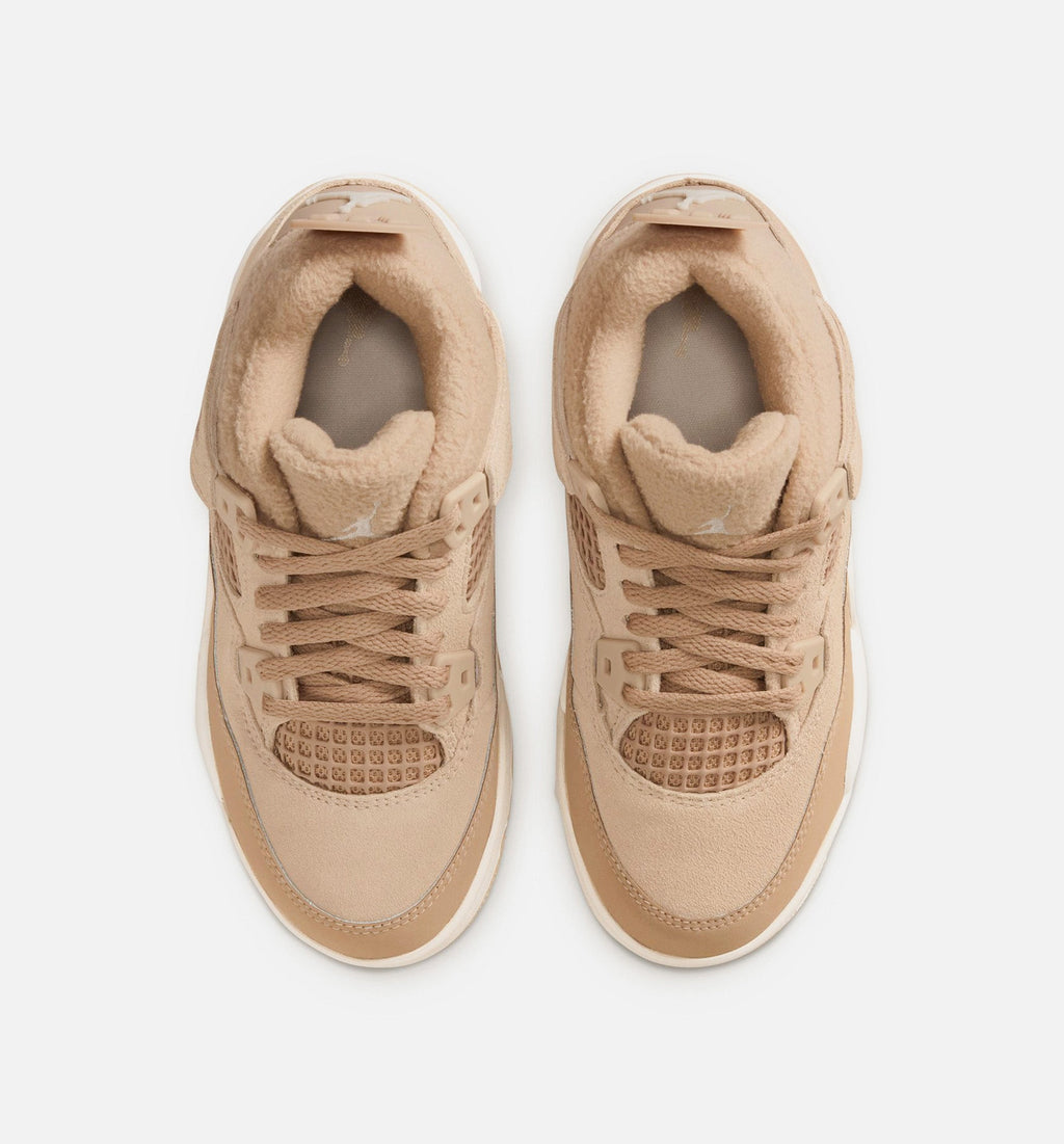 Air Jordan 4 Retro Cozy Girl 学前児童生活方式鞋 - Hemp/Light Orewood Brown