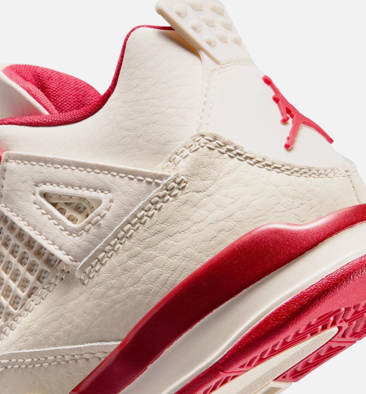 Air Jordan 4 Retro Valentines Day 学前児童生活方式鞋 - Pale Ivory/Sierra Red/Tough Red