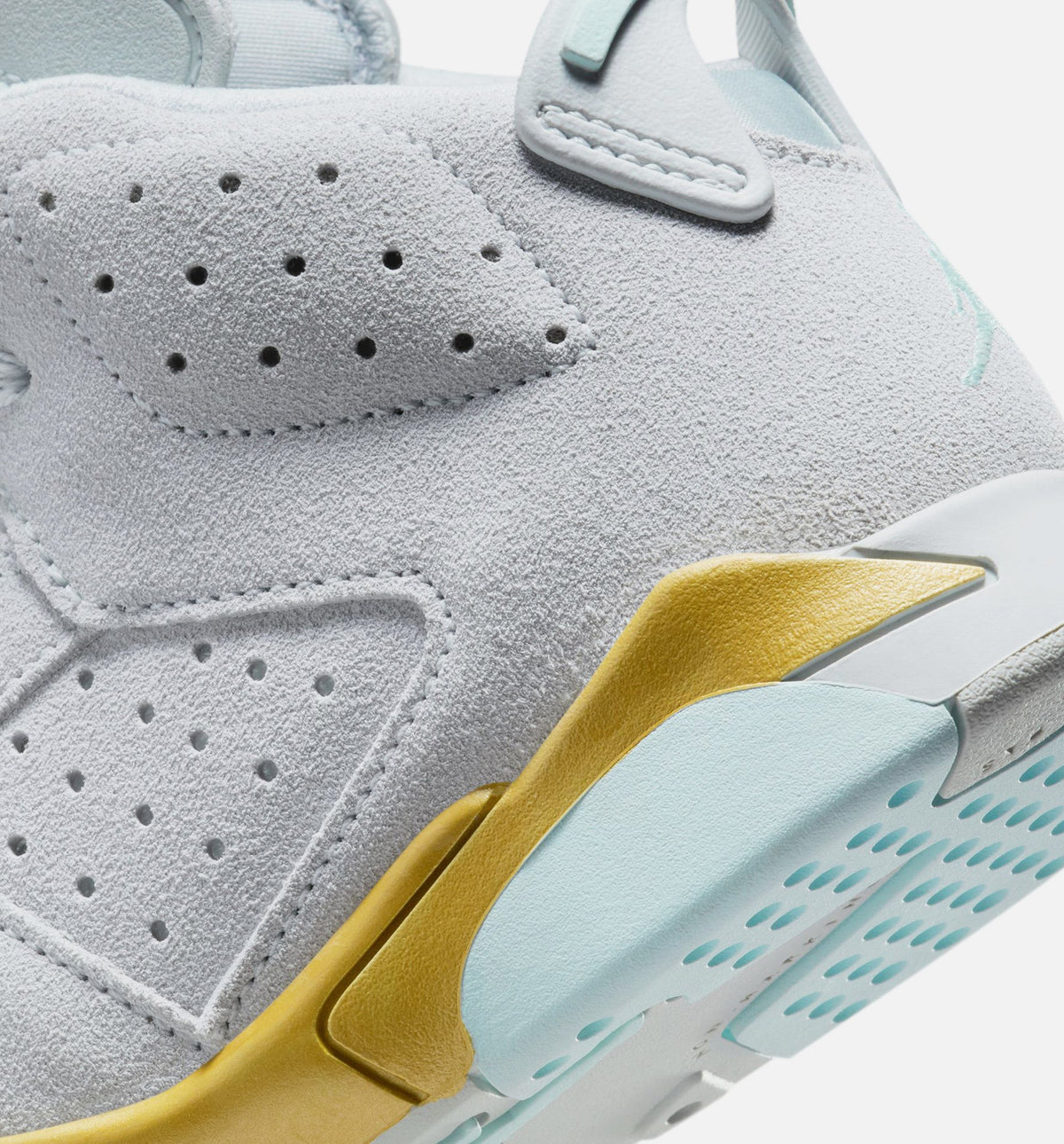 Air Jordan 6 Retro Pearl 学前児童生活方式鞋 - Pure Platinum/Glacier Blue/Metallic Gold