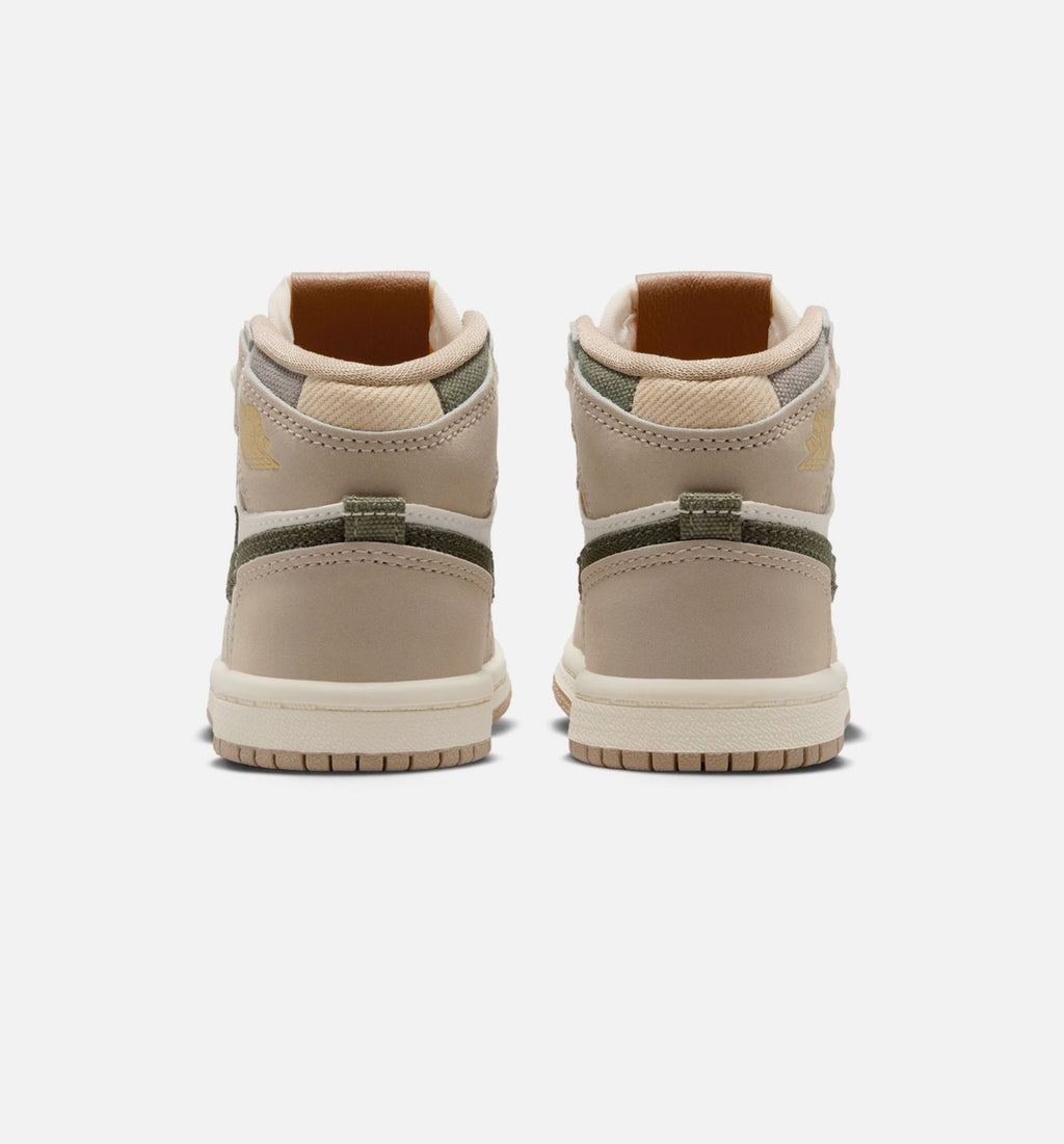 Air Jordan 1 Retro High OG 婴幼儿生活方式鞋 - Khaki/Sail/Coconut Milk/Cargo Khaki