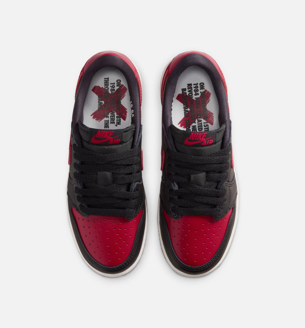 Air Jordan 1 Retro Low OG Banned Grade School 生活方式鞋 - Black/Varsity Red/Summit White