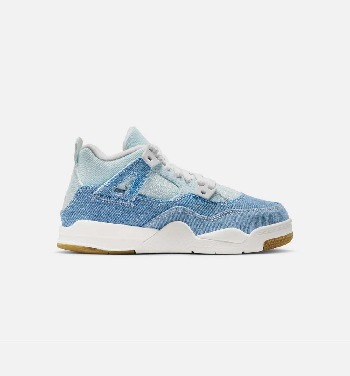 Air Jordan 4 Retro Worn Blue 学前児童生活方式鞋 - Sail/Worn Blue/Metallic Gold