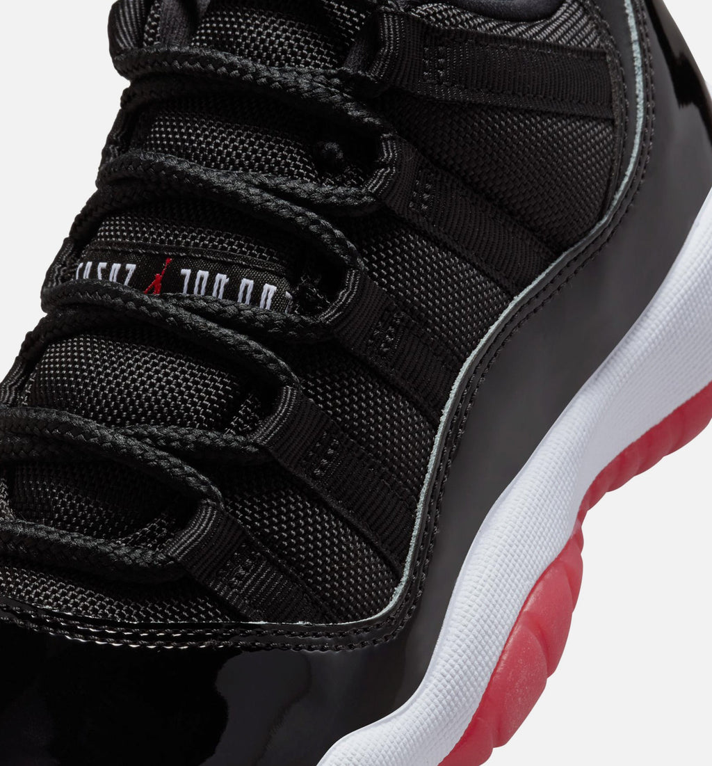 Air Jordan 11 Retro Bred Grade School 生活方式鞋 - Black/Varsity Red/White