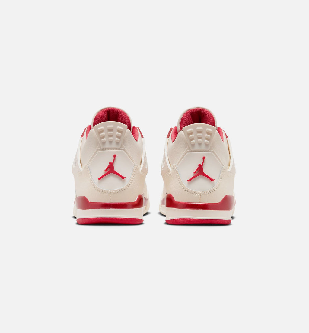 Air Jordan 4 Retro Valentines Day 学前児童生活方式鞋 - Pale Ivory/Sierra Red/Tough Red
