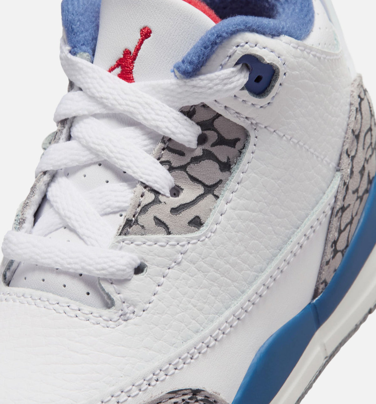 Air Jordan 3 Retro OG True Blue 婴幼尺码生活方式鞋 - White/Fire Red/True Blue