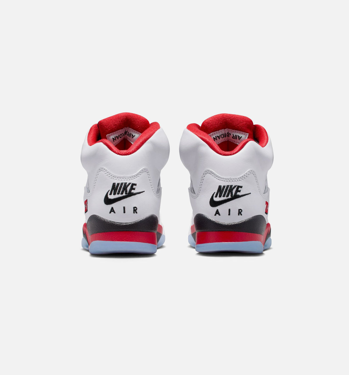 Air Jordan 5 Retro Fire Red Grade School 生活方式鞋 - White/Fire Red/Black