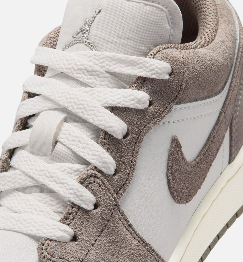 Air Jordan 1 Low Grade School 生活方式鞋 - Olive Grey/Enigma Stone/Summit White