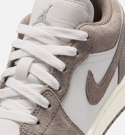 Air Jordan 1 Low Grade School 生活方式鞋 - Olive Grey/Enigma Stone/Summit White
