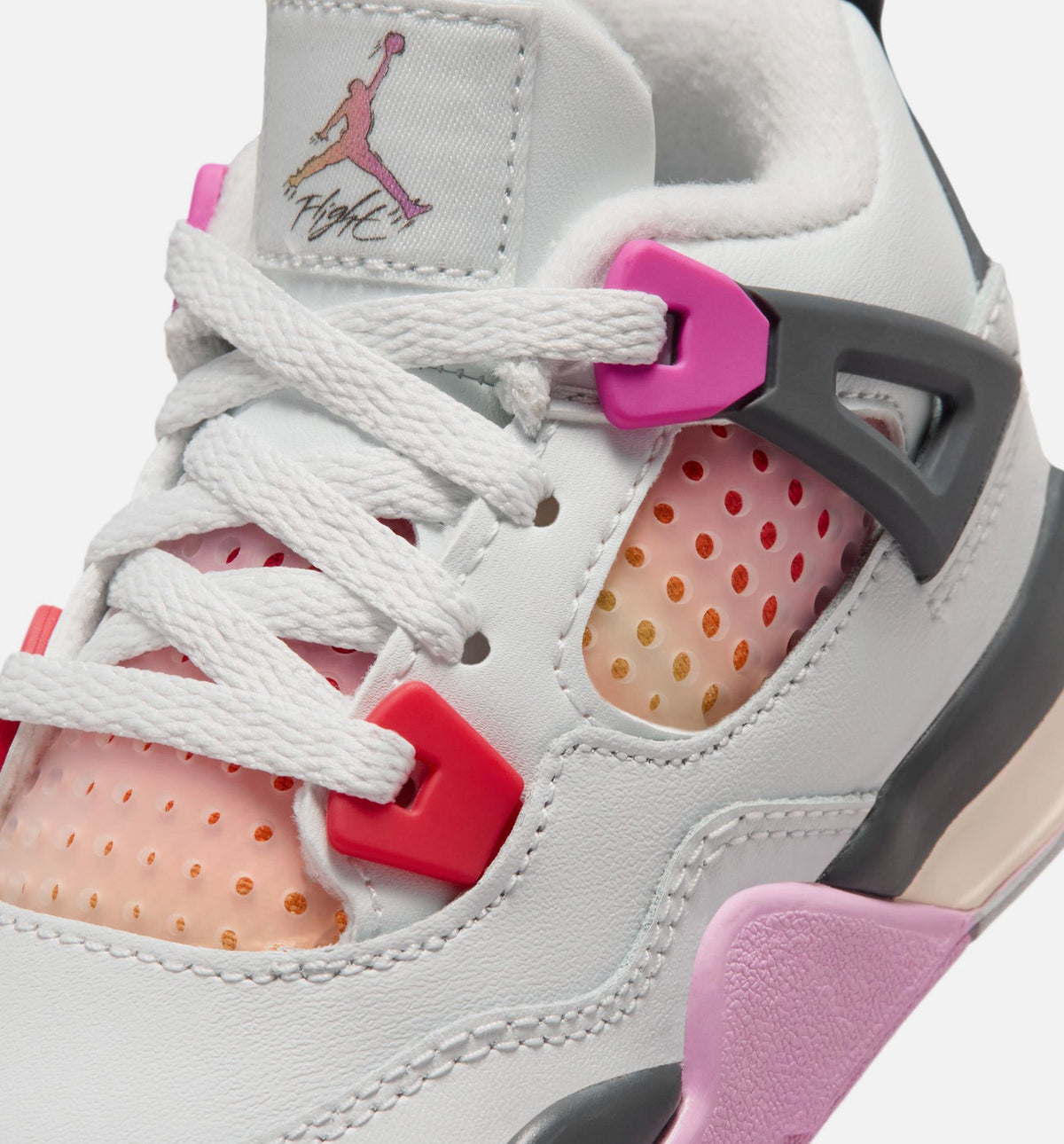 Air Jordan 4 Retro Comic 婴幼尺码生活方式鞋 - Off White/Fire Pink/Anthracite