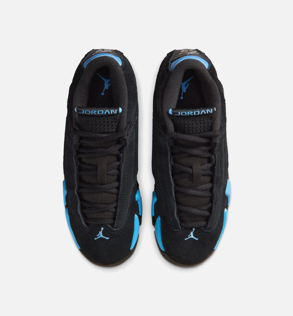 Air Jordan 14 Retro Black University Blue Grade School 生活方式鞋 - Black/White/University Blue