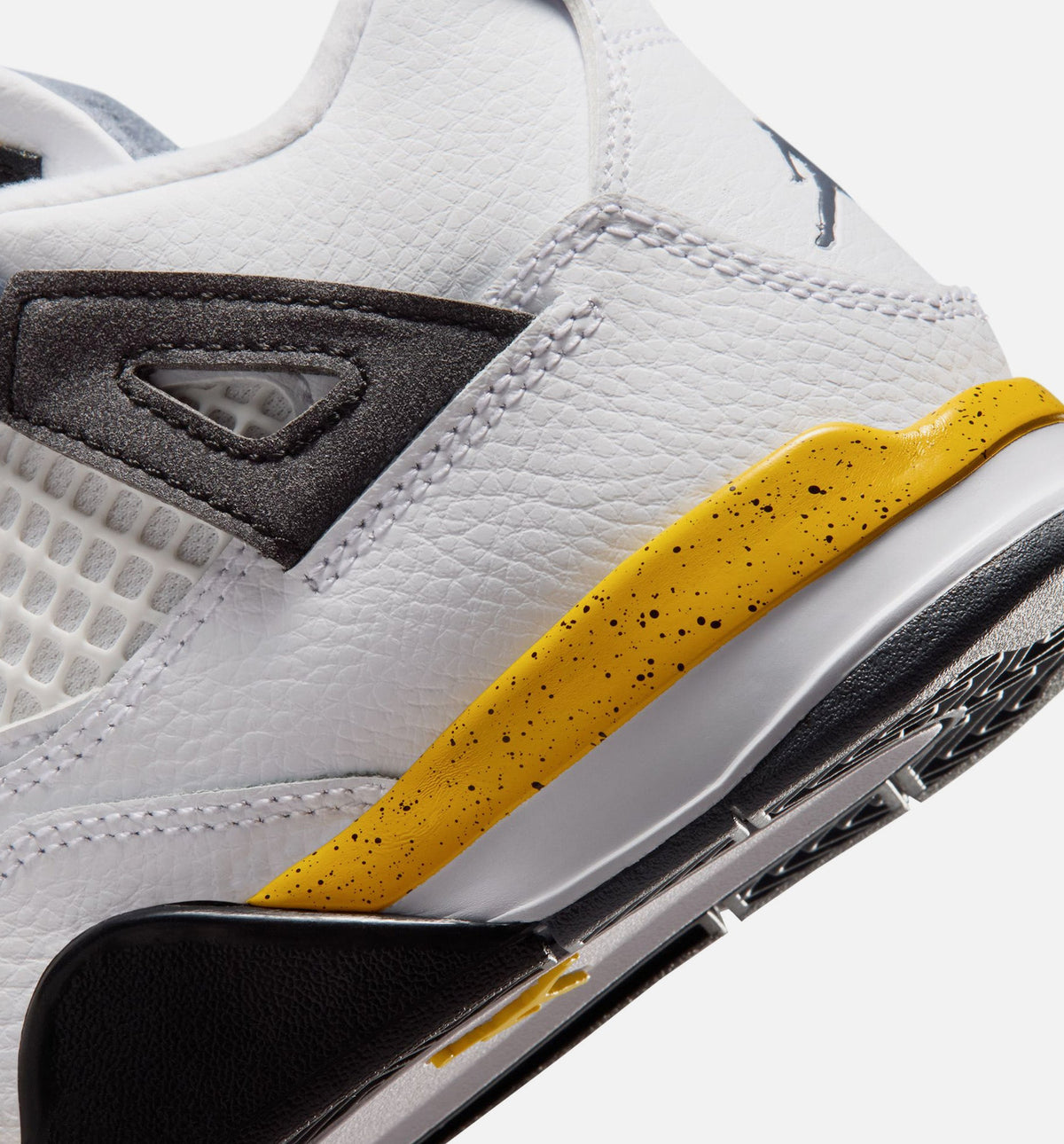 Air Jordan 4 Retro Rare Air Tour Yellow 学前児童生活方式鞋 - White/Dark Blue Grey/Black/Tour Yellow