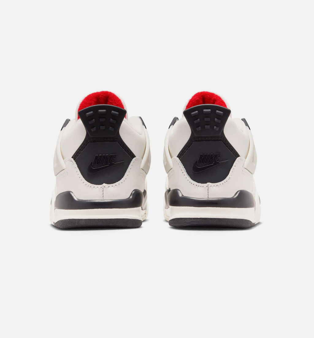 Air Jordan 4 Retro Flight Club 婴幼尺码生活方式鞋 - Sail/Black/University Red