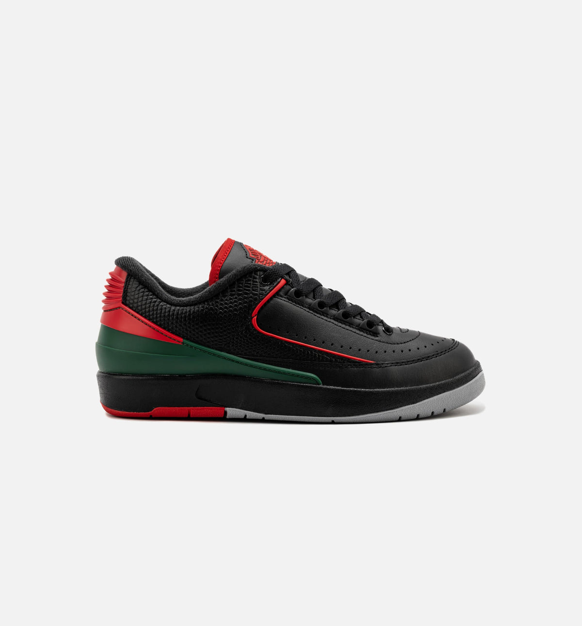 Air Jordan 2 Retro Low Christmas Grade School 生活方式鞋 - Black/Fire Red/Cement Grey