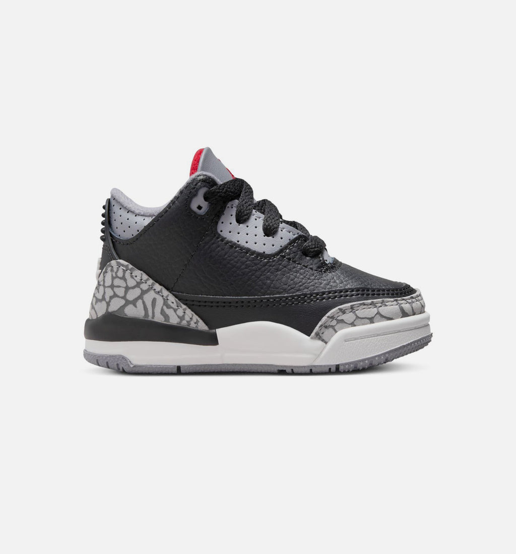 Air Jordan 3 Retro Black Cement 婴幼尺码生活方式鞋 - Black/Fire Red/Cement Grey/Summit White