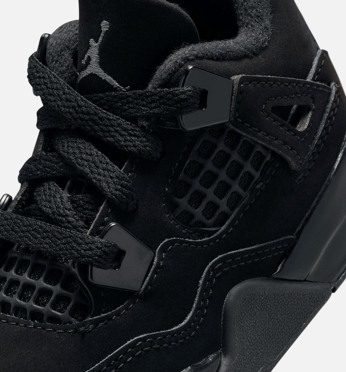 Air Jordan 4 Retro Black Cat 婴幼尺码生活方式鞋 - Black/Light Graphite