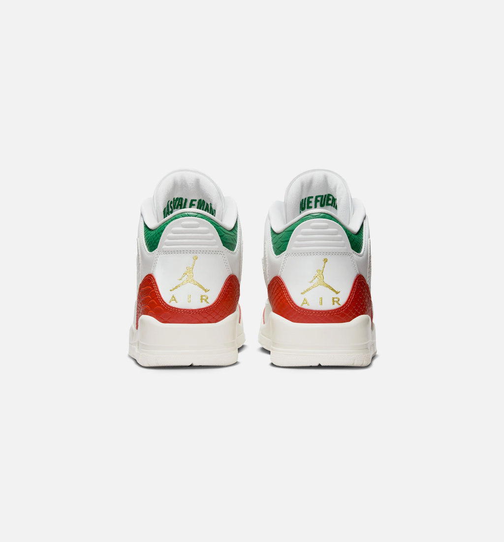 Air Jordan 3 Retro El Vuelo 男款生活方式鞋 - Summit White/Pine Green/Dragon Red/Metallic Gold