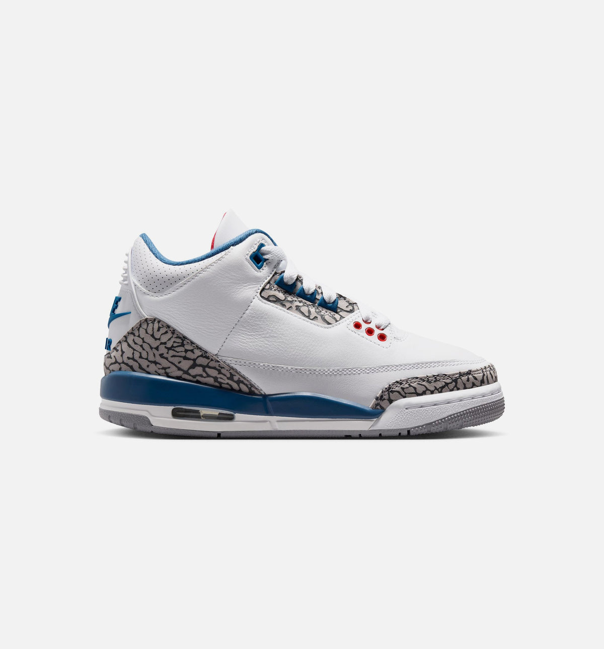 Air Jordan 3 Retro OG True Blue Grade School 生活方式鞋 - White/Fire Red/True Blue