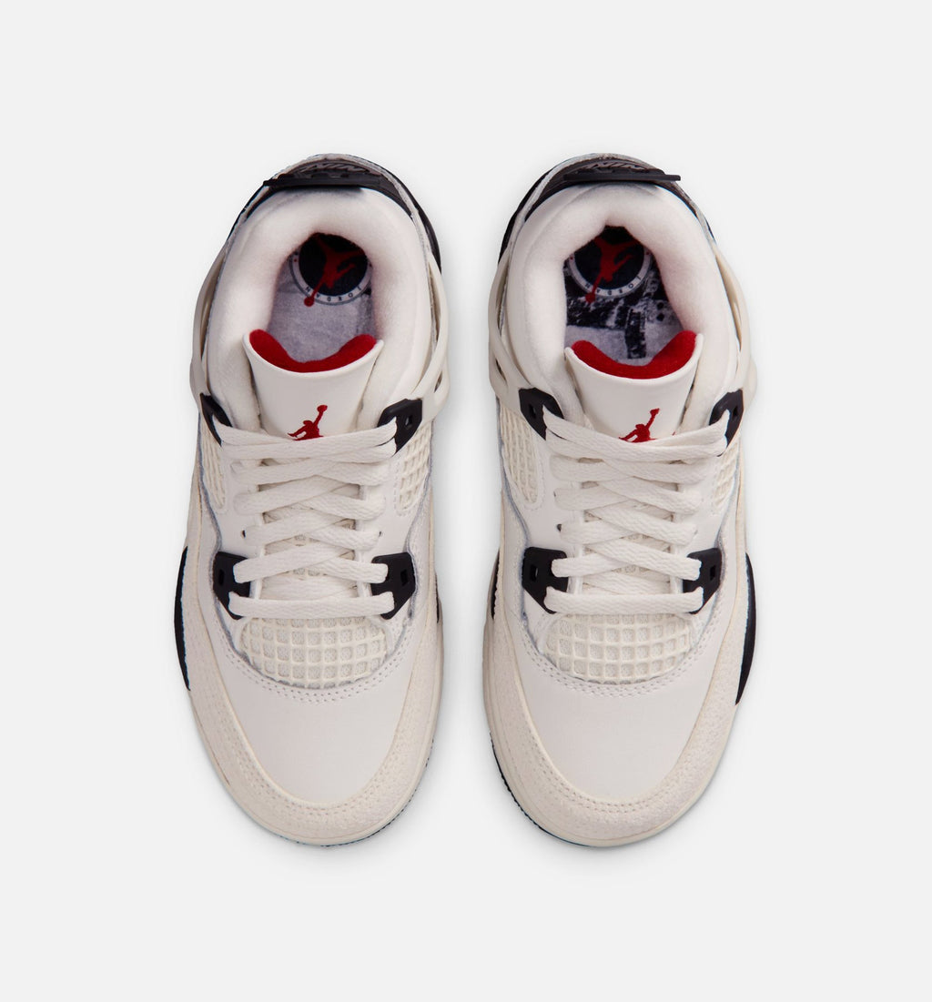 Air Jordan 4 Retro Flight Club 学前児童生活方式鞋 - Sail/Black/University Red