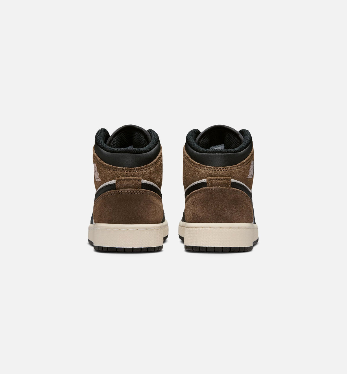 Air Jordan 1 Mid Grade School 生活方式鞋 - Black/Phantom/Palomino/University Red