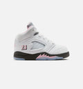 Air Jordan 5 Retro Medium Soft Pink 婴幼尺码生活方式鞋 - White/Black/Medium Soft Pink