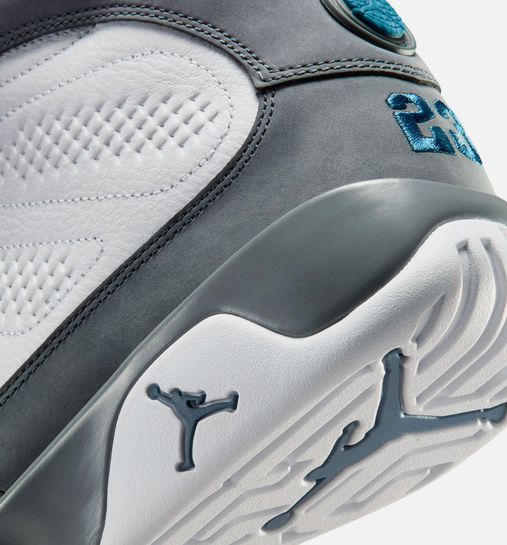 Air Jordan 9 Retro Flint Grey and French Blue 男款生活方式鞋 - White/French Blue/Flint Grey