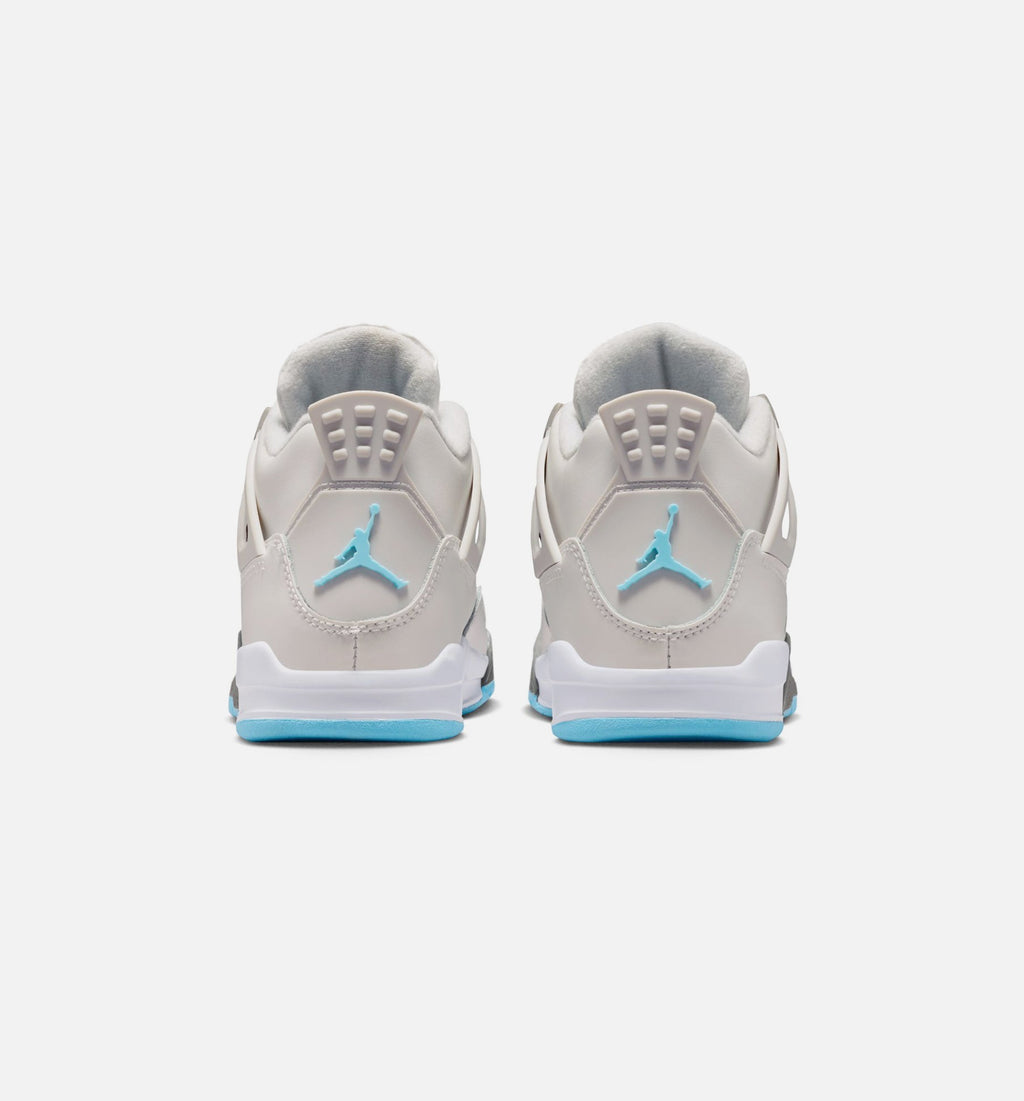 Air Jordan 4 Retro Blue Chill 学前児童生活方式鞋 - Photon Dust/Blue Chill/Flat Pewter/White/Blue Tint