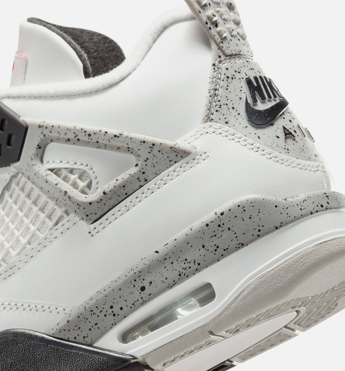 Air Jordan 4 Retro White Cement Grade School 生活方式鞋 - Summit White/Fire Red/Cement Grey/Black