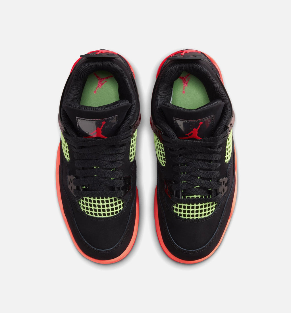 Air Jordan 4 Retro Black Infrared 23 Grade School 生活方式鞋 - Black/Infrared 23/Bright Mango