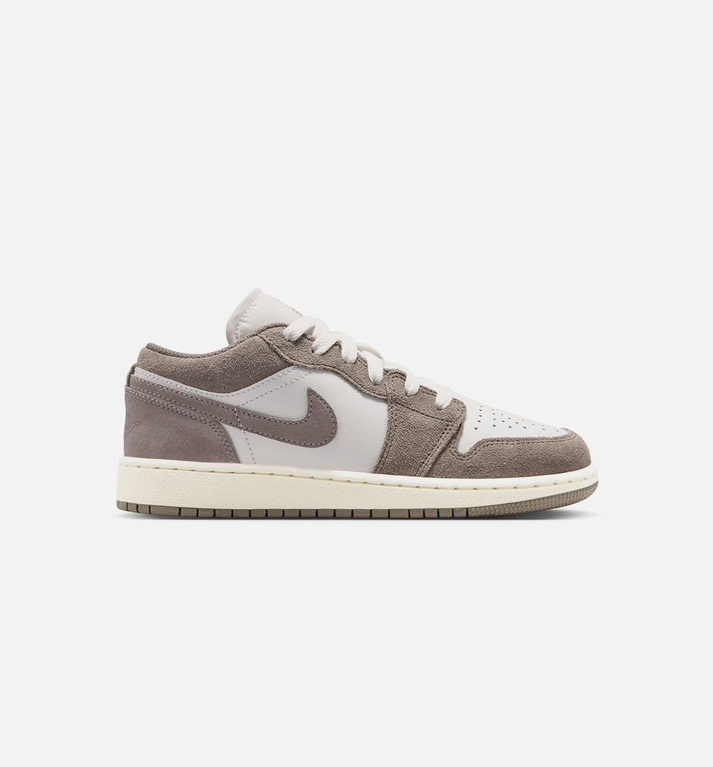 Air Jordan 1 Low Grade School 生活方式鞋 - Olive Grey/Enigma Stone/Summit White