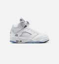 Air Jordan 5 Retro OG White Metallic Grade School 生活方式鞋 - White/Black/Metallic Silver