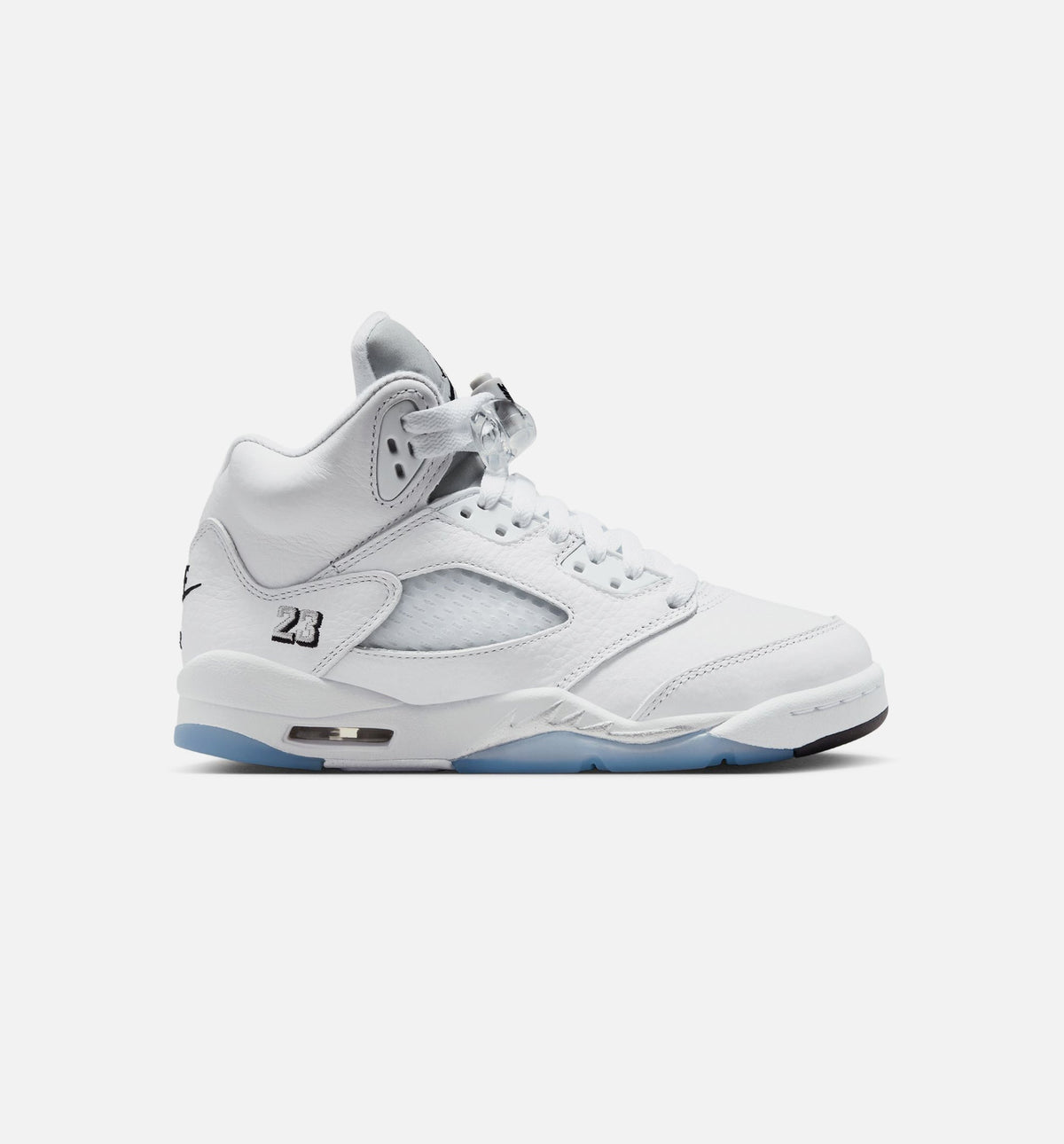Air Jordan 5 Retro OG White Metallic Grade School 生活方式鞋 - White/Black/Metallic Silver