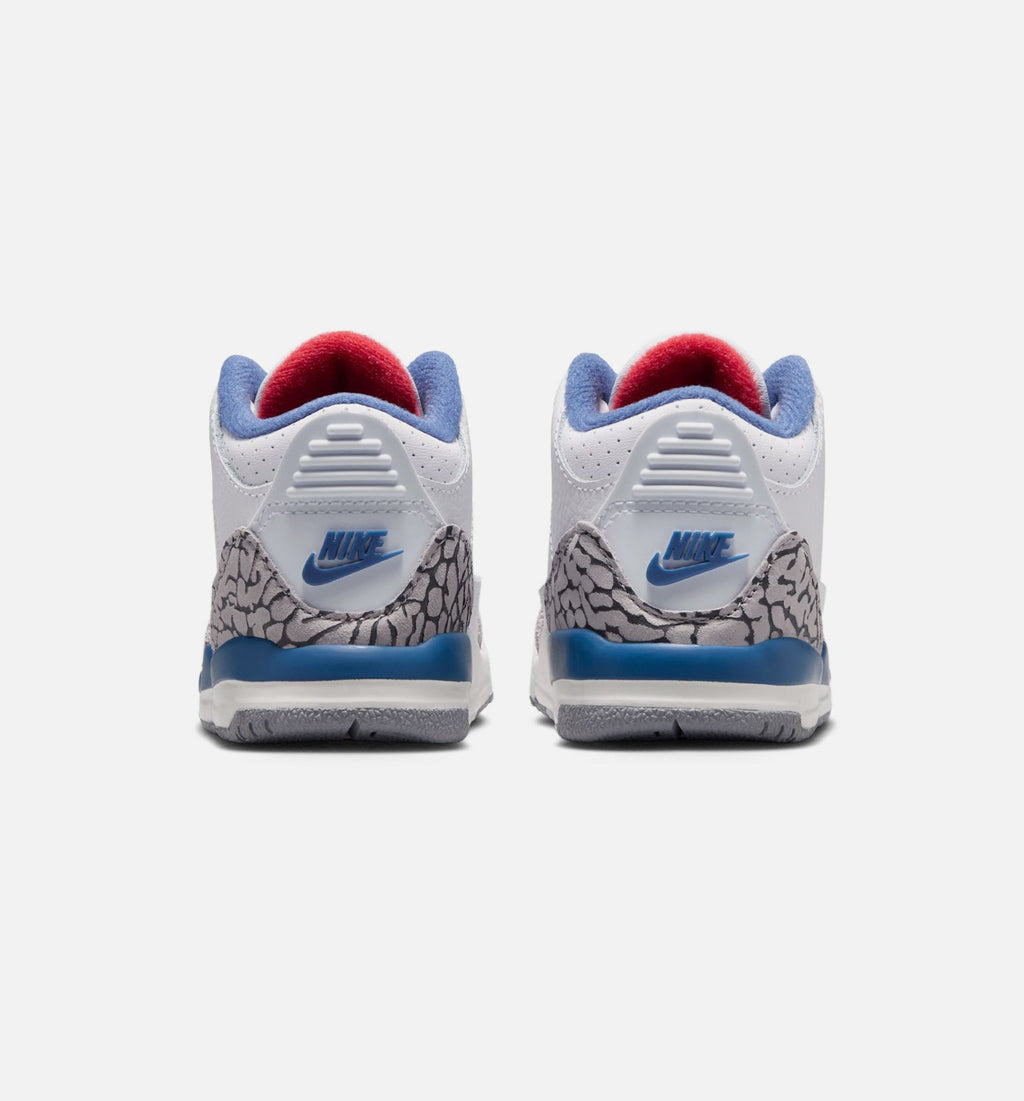 Air Jordan 3 Retro OG True Blue 婴幼尺码生活方式鞋 - White/Fire Red/True Blue